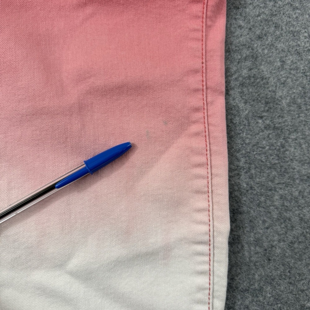 prAna Jett Organic Cotton Stretch Skinny  Cropped Jeans Pink Ombre ‎ Zip Size 10 - Picture 2 of 8